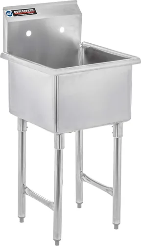 Vista 11 de DuraSteel Fregadero utilitario comercial de acero inoxidable 304 – Fregadero de cocina de preparación independiente con tina de 15 pulgadas