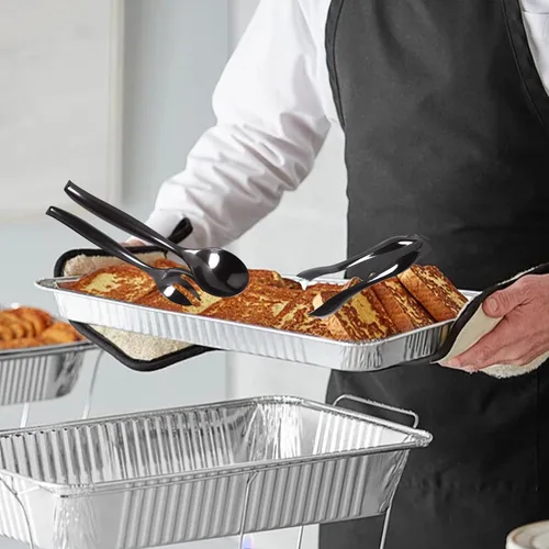 Vista 4 de Sartén poco profunda de aluminio de tamaño completo – Sartenes poco profundas desechables de papel de aluminio para la preparación de alimentos