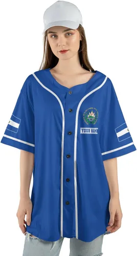 Vista 6 de Camiseta personalizada de béisbol de El Salvador, camiseta de orgullo de la bandera de El Salvador, camiseta salvadoreña, camiseta de El Salvadoreña