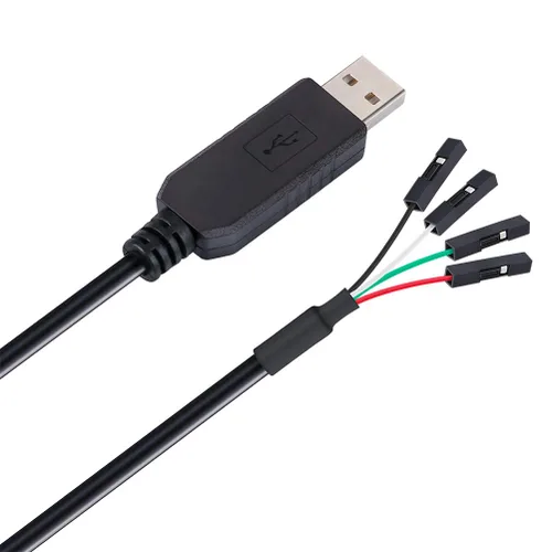 Vista 5 de DTech FTDI - Cable adaptador USB a TTL serie de 3.3 V, chip FT232RL, señal TX RX, 4 pines, toma hembra de 0.1 pulgadas, Windows 11, 10, 8, 7 XP
