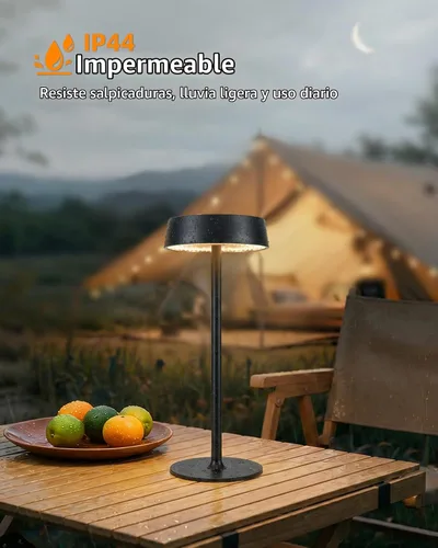 Vista 5 de EZVALO Lámpara inalámbrica, lámpara de mesa recargable, funciona con pilas Negro