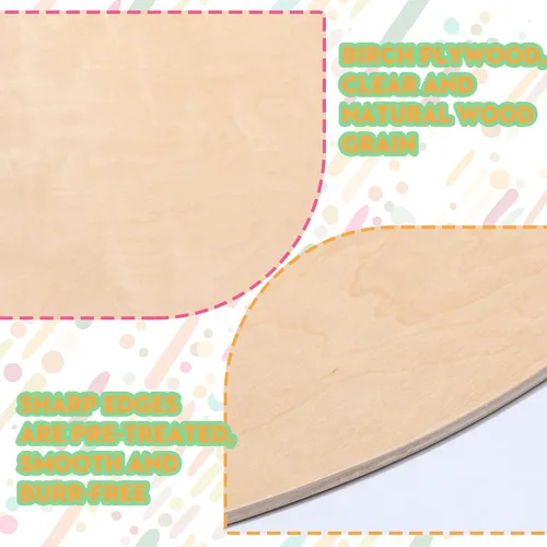Vista 3 de Thyle 2 círculos redondos de madera de abedul de 30 pulgadas y 1/4 de grosor para manualidades, decoraciones y proyectos de bricolaje