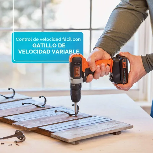 Vista 3 de BLACK+DECKER Kit de taladro inalámbrico de 20V MAX con batería, cargador, incluye broca de taladro de doble cara (BCD702C1)