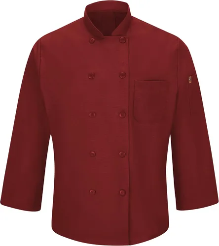 Vista 3 de Red Kap Abrigo de chef de manga larga con diez botones para hombre con Mimix y Oilblok
