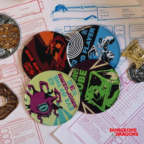 Vista 7 de Dungeons & Dragons Monsters - Juego de posavasos de metal (4 piezas)