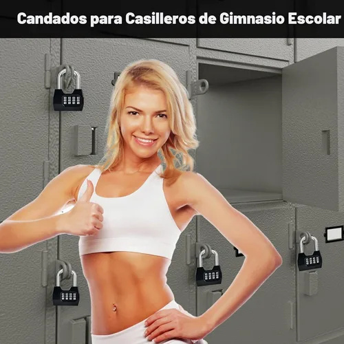 Vista 5 de Cerradura de combinación, cerradura combinada de moda de 4 dígitos, candado de combinación impermeable para exteriores, para vallas, casilleros