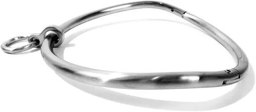 Vista 7 de Cuffstore Gargantilla de acero inoxidable con cierre de 14 pulgadas con anillo, Acero inoxidable satinado, no conocido