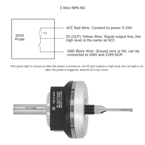 Vista 3 de Buscador 3D CNC, sonda de sensor 3D universal profesional, localizador 3D multifuncional con punta de acero de tungsteno para ejes X, Y y Z