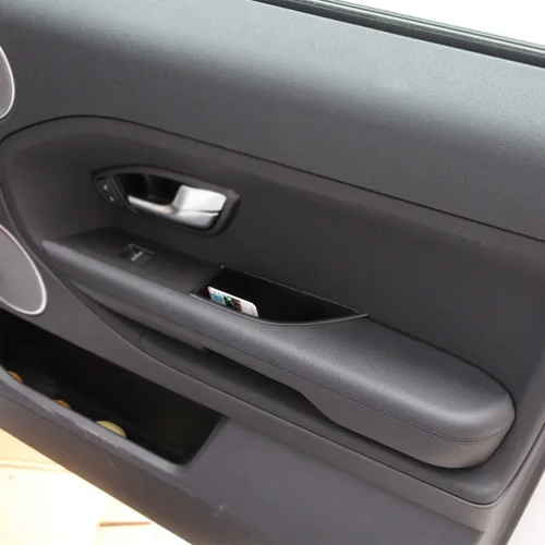 Vista 3 de Caja de almacenamiento de puerta de reposabrazos interior de plástico ABS negro para Land Rover Range Rover Evoque 2011-2015