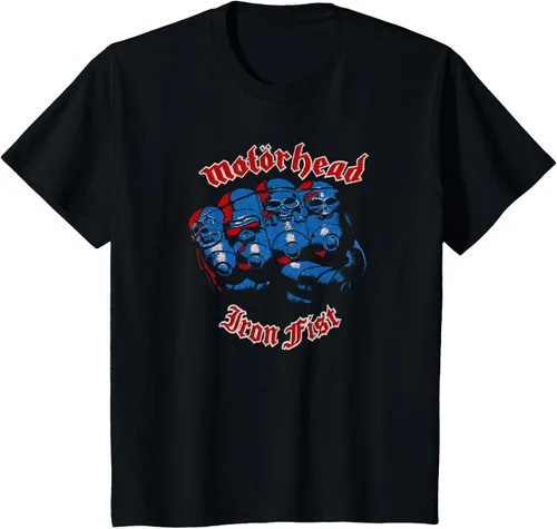 Vista 5 de Motörhead - Camiseta Iron Fist Red Blue Skulls, Negro, S