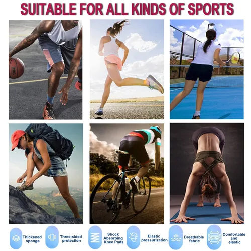 Vista 6 de Rodilleras de voleibol, suaves y transpirables, adecuadas para fútbol, baloncesto, yoga, correr, ejercicios de ciclismo, y adecuados tanto