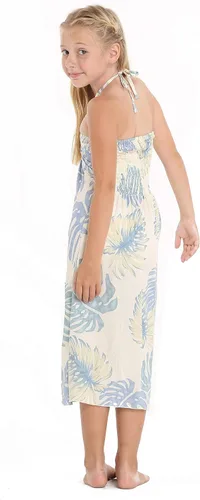 Vista 2 de Girl Hawaiian Halter Dress in Palm Leaf