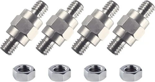 Vista 3 de Terminal de batería para poste lateral, perno de latón niquelado, 3/8 "-16 de batería estándar para poste GM (2 piezas)