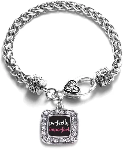 Vista 66 de Pulsera de dijes cuadrados de plata con joyería de circonita cúbica