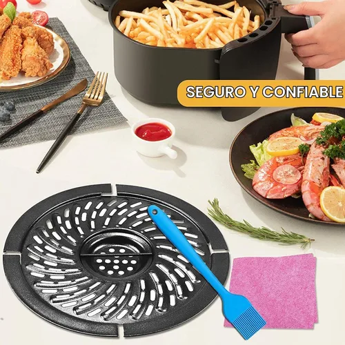 Vista 5 de Bandeja para freidora de aire para freidora de aire de 2 cuartos de galón Dash PowerXL Gowise Chefman, revestimiento mejorado de doble capa
