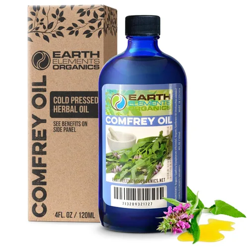 Vista 8 de Aceite de consuelda orgánico, aceite de hierbas crudo, infundido y prensado, hoja de consuelda orgánica y aceite de semillas de girasol orgánico
