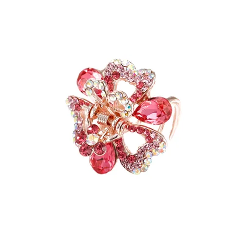 Vista 5 de 4 clips de garra de metal mini clips de flores para el cabello Rhinestone pasadores perla pasador