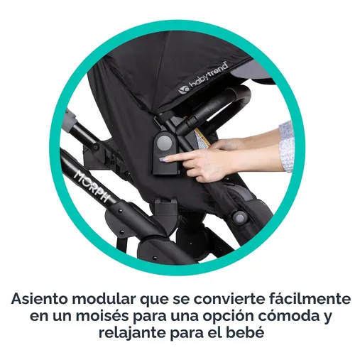 Vista 16 de Baby Trend Morph Cochecito Modular de Individual a Doble, Dash Black