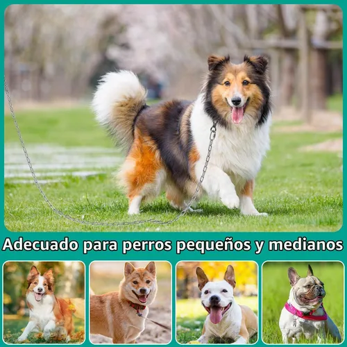 Vista 7 de Tresbro Cadenas de perro resistentes para exteriores, cable de amarre de acero inoxidable de 15 pies con gancho giratorio para perros pequeños