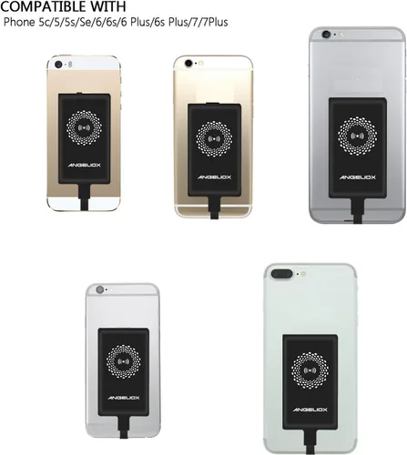 Vista 5 de ANGELIOX Receptor de carga inalámbrico compatible con iPhone 7/7 Plus / 6/6 Plus / 6s / 5Se / 5s / 5c / 5 (receptor de carga inalámbrico incluido)