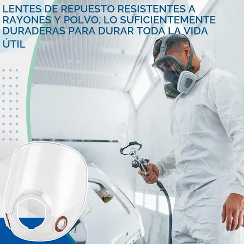 Vista 5 de Tellegloww 1 pieza de piezas de repuesto compatibles con lentes de la serie 6000 de respiradores de cara completa y 10 piezas de cubiertas de lentes