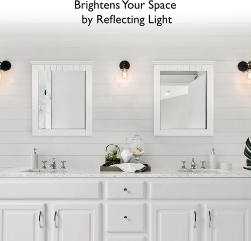 Vista 5 de Design House 541581-WHT - Espejo rectangular de pared con marco de madera tradicional, para sala de estar, dormitorio, baño, 24 pulgadas de alto x