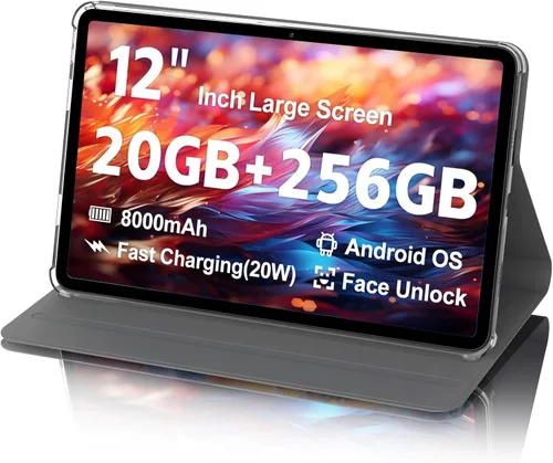 Vista 7 de Tablet Android de 11 pulgadas, 20 GB de RAM 128 GB ROM 1 TB de expansión, procesador T606 de 8 núcleos, pantalla táctil FHD de 1920 x 1200, Widevine