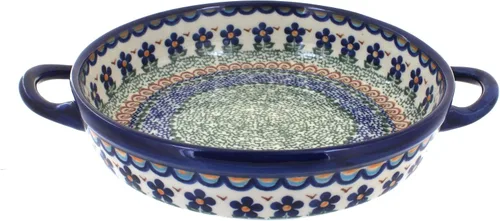 Vista 9 de Blue Rose Polish Pottery - Horno redondo pequeño Ashley naranja con asas, 9 pulgadas de diámetro, único, apto para lavavajillas y duradero