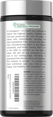 Vista 3 de Horbäach Cápsulas de polvo de raíz de remolacha de 8000 mg 320 píldoras Fórmula sin OMG, sin gluten Suplemento de extracto de hierbas de alta