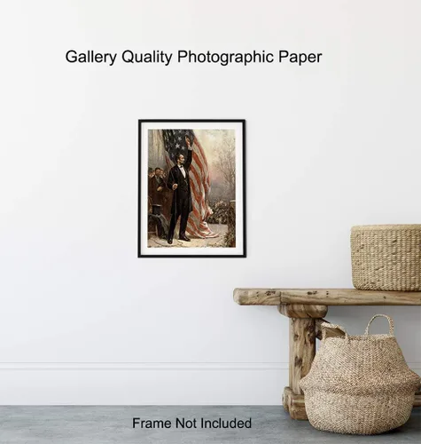 Vista 8 de Abraham Abe Lincoln - Póster artístico de la bandera estadounidense, regalo patriótico de 8 x 10 pulgadas para hombres, republicanos, conservadores