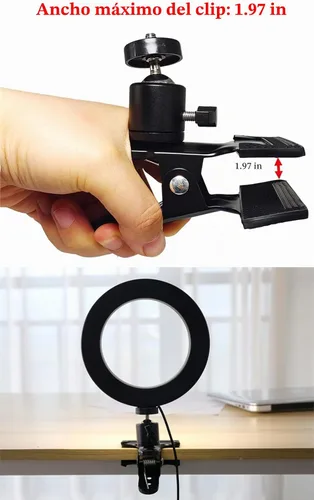 Vista 4 de PRAQECZ Soporte de teléfono con abrazadera de clip, soporte para teléfono celular para escritorio/mesa/puerta de cristal/deflector