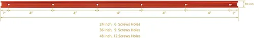 Vista 4 de O'SKOOL Pista en T universal de doble corte de 24 pulgadas con tornillo para madera, paquete de 2, TT06