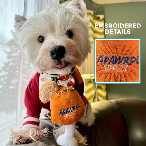 Vista 4 de Haute Diggity Dog Apawrol Spritz, juguetes de felpa de diseñador para perros con silbato interactivo, enriquecimiento para mascotas estimulante