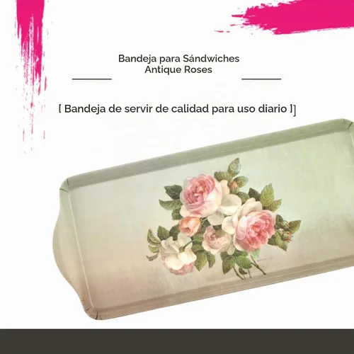 Vista 2 de Pimpernel Bandeja de sándwich de rosas antiguas