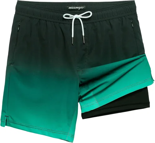 Vista 26 de maamgic Traje de Baño para Hombre 2 en 1, Pantalones Cortos de Natación de 17.8 cm para Hombre, Trajes de Baño, Pantalones Cortos de Tabla
