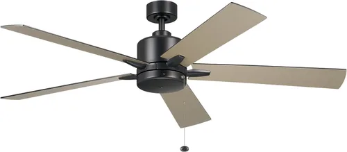 Vista 3 de Kichler Lucian II 60 - Ventilador de techo moderno para interiores con motor de CA, control de cadena de tracción y diseño contemporáneo en negro