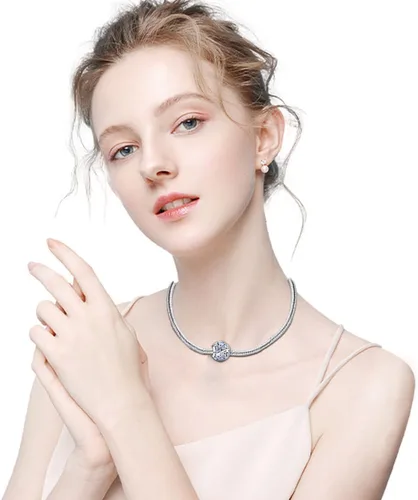 Vista 4 de Dijes de piedra natal de amor con corazón calado para pulseras y collares, plata de ley 925 con circonita cúbica 5A, regalos de joyería para mujeres
