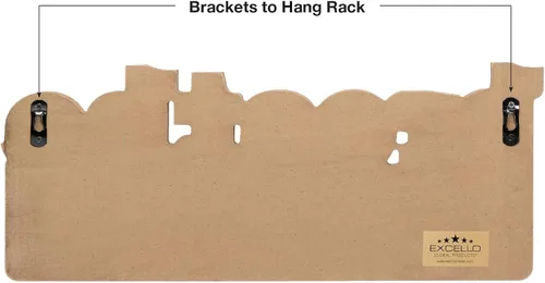 Vista 5 de EXCELLO GLOBAL PRODUCTS Rustic Breathe - Organizador de entrada colgante de pared con 4 ganchos. 17 x 7 pulgadas. Uso como organizador de sombreros