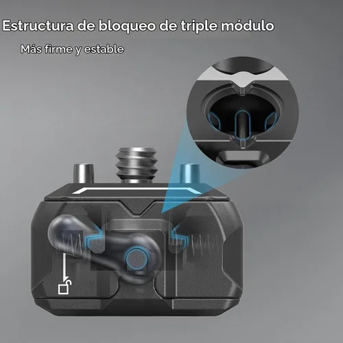 Vista 4 de SMALLRIG Placa de liberación rápida HawkLock Mini Adaptador de montaje de cámara de liberación rápida con tornillo de 1/4 pulgadas, para abrazadera