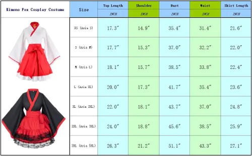 Vista 6 de Elibelle Disfraz de zorro kimono japonés rojo y blanco con calcetines