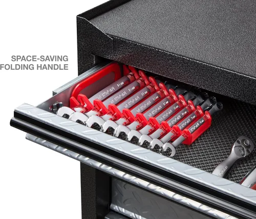 Vista 5 de TEKTON Soporte para llaves combinadas de 9 herramientas (rojo) 79365 Fabricado en Estados Unidos