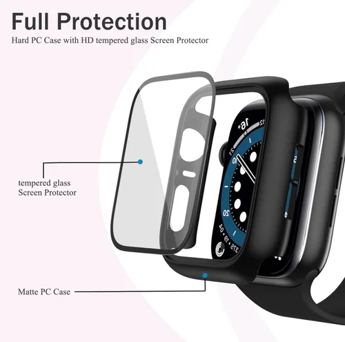 Vista 3 de Pocoukate 12 Pack Funda para Apple Watch Series 10, Series 11 de 42mm, con Protector de Pantalla de Vidrio Templado, Cubierta Protectora Completa