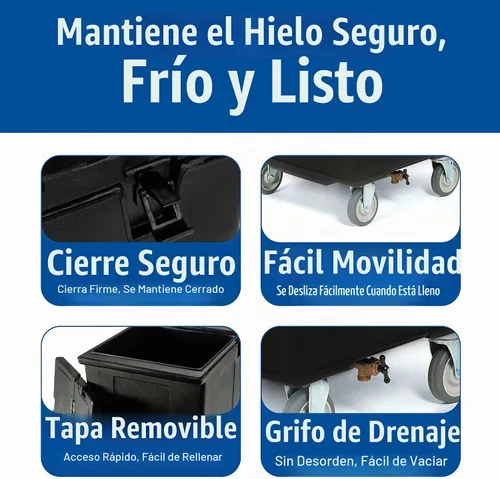 Vista 4 de Carlisle - Cateraide - Móvil para hielo, para bebidas, portable, para expositor., Negro, 1