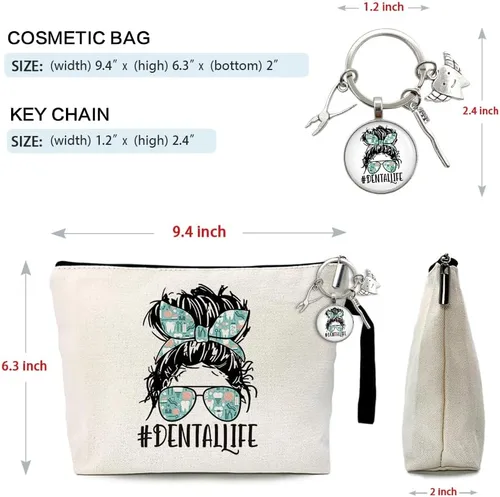 Vista 2 de ZHANTUONE Bolsa de cosméticos Dental Life - El mejor regalo de cumpleaños para dentistas, bolsa de maquillaje para higienista dental, regalo