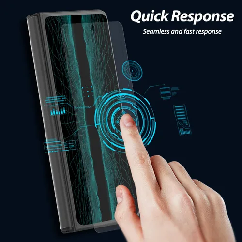 Vista 6 de DOME GLASS Whitestone - Protector de pantalla para Z Fold 4 2022, protector de vidrio templado completo con tecnología de dispersión de líquidos