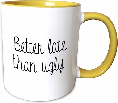 Vista 11 de 3dRose Tory Anne Collections Cotizaciones - MEJOR LATE THAN THAN UGLY. - Tazas (mug_238456_9)