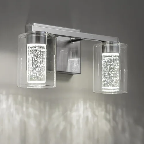 Vista 23 de SineRise - Lámpara de tocador de 2 luces, negra y dorada, con 3 modos de color (3000K/4000K/6000K), lámpara de baño LED con protección ocular