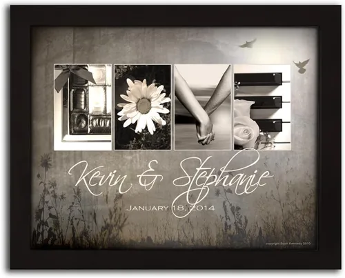 Vista 12 de Personal-Prints Stargazers - Arte romántico personalizado para pared, personalizado con tus nombres en el clásico Chevy 1954, aniversario, boda