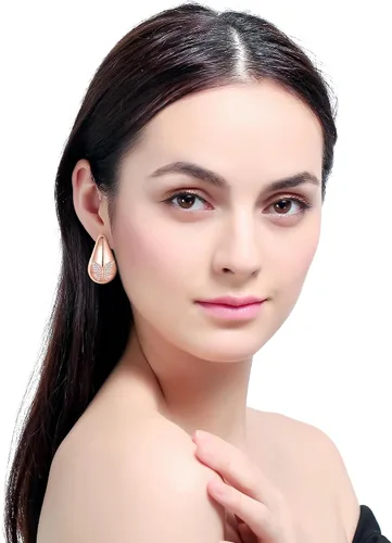 Vista 7 de 2 Pairs Earrings Set for Women, Lightweight Hollow Gold Hoops. Silver Hoop Earrings, 14k Gold Teardrop Hoop Earrings, Rhinestone Waterdrop Earrings