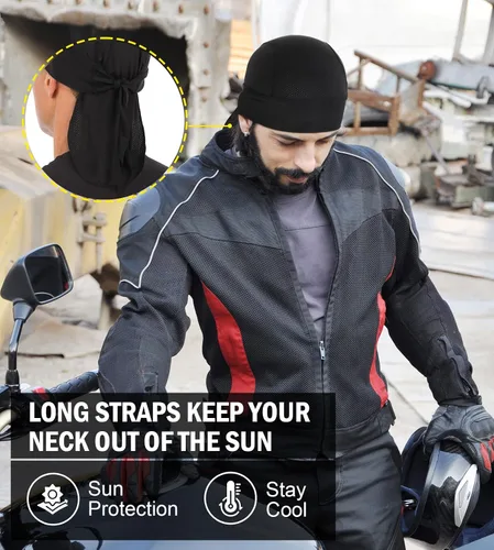 Vista 5 de MELASA Cooling Do Rags - Forro para casco de calavera, bandanas para hombres, correr, ciclismo, motocicleta